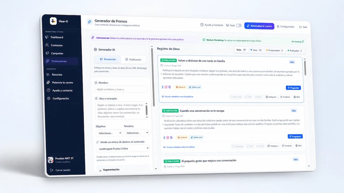 Generador de campañas y promociones con Inteligencia Artificial