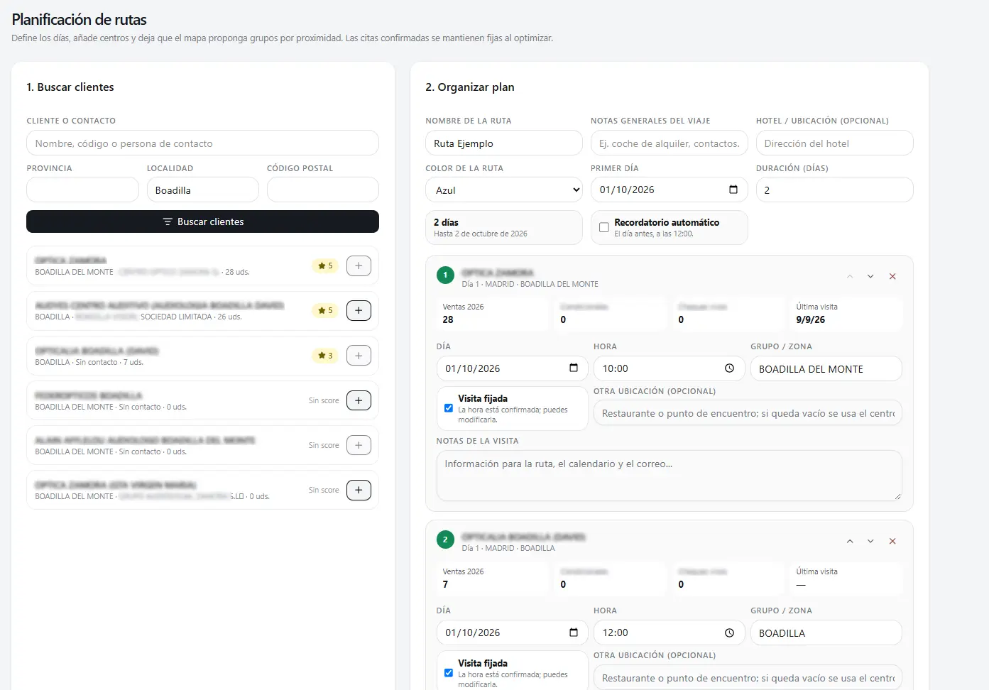 Rutas comerciales optimizadas: aplicación para coordinar equipos y visitas